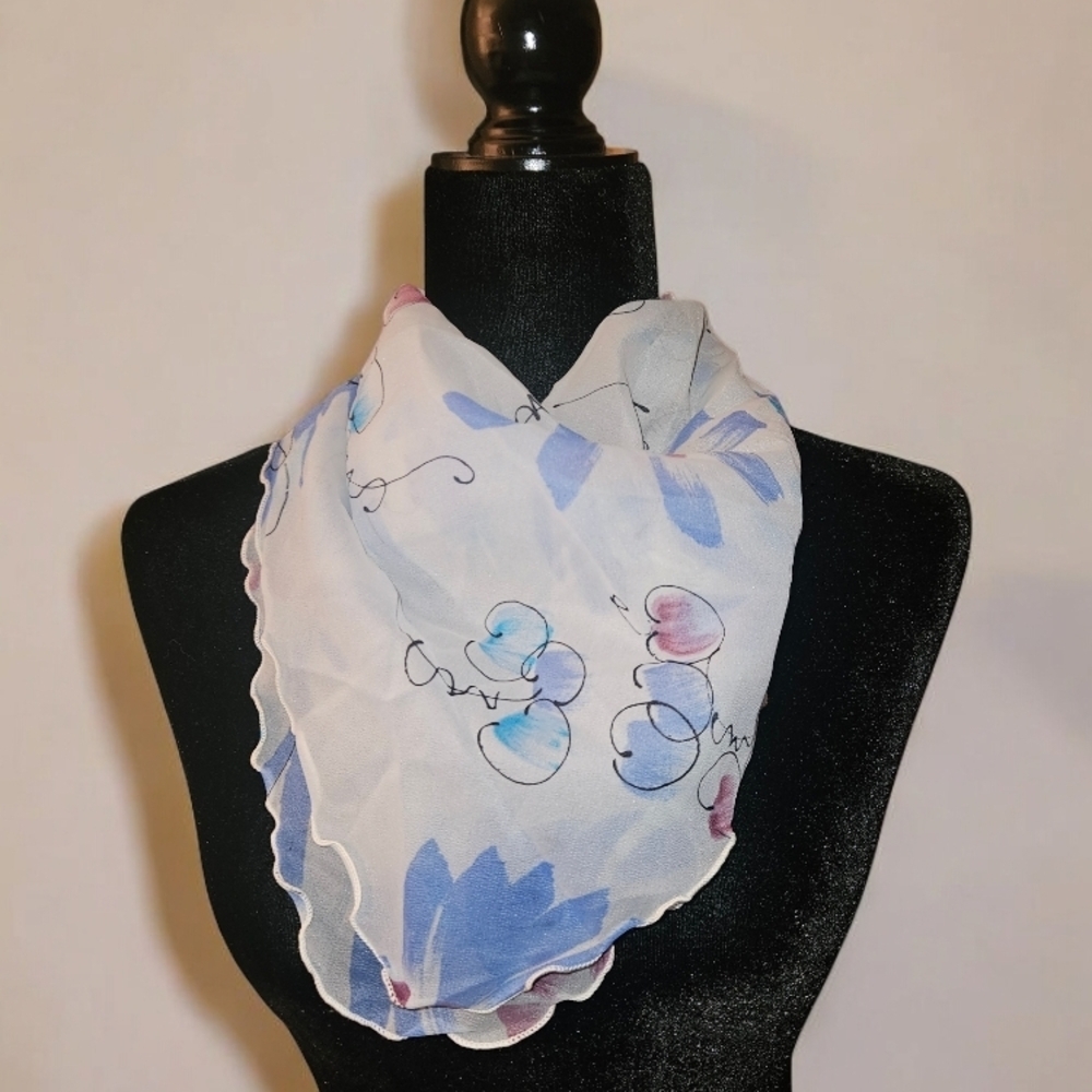 Vintage Floral, Semi Sheer Scarf